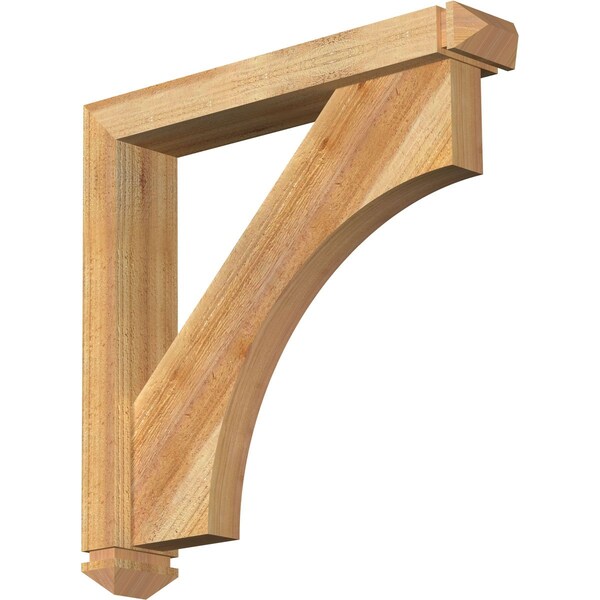 Ekena Millwork Westlake Arts and Crafts Rough Sawn Bracket w/ Offset Brace, Western Red Cedar, 4"W x 22"D x 22"H BKT0402X22X22WTL03RWR - main
